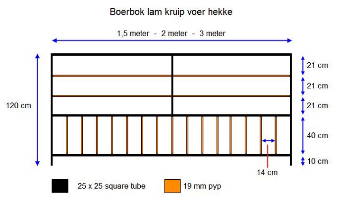 Boer bokke lammers kruipvoer hekkies